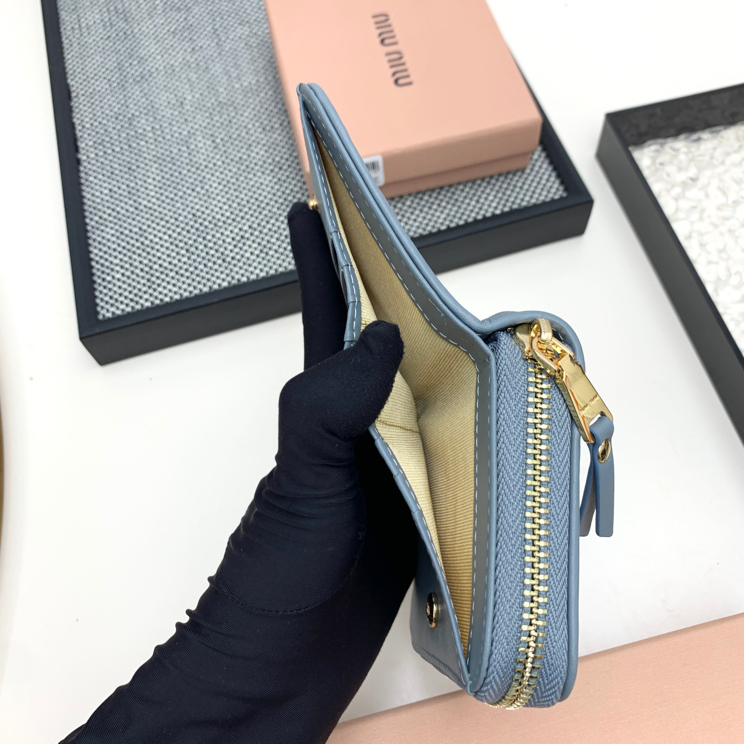 Miu Miu Lambskin Zipper Coin Purse - Image 9