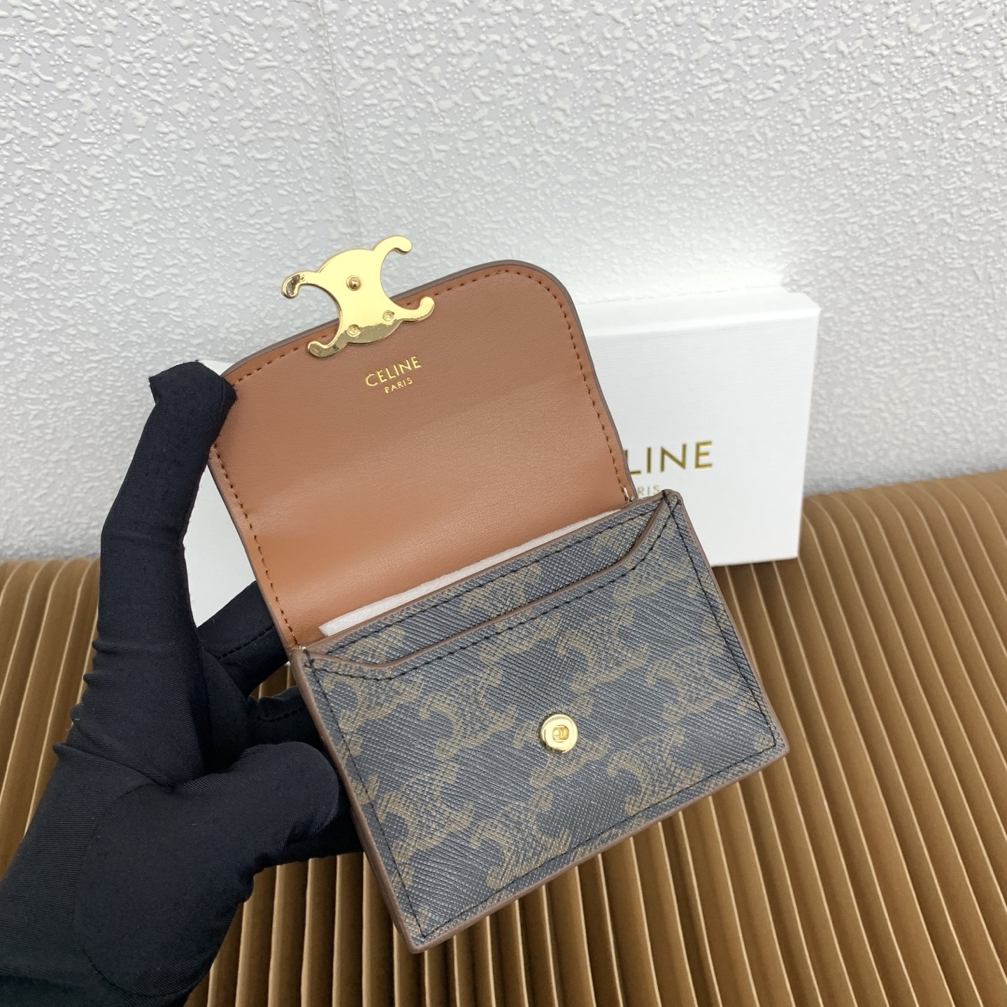 Celine Triomphe Leather Business Card Holder - Image 9