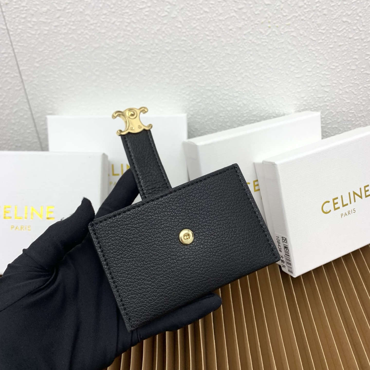 Celine Accordéon Triomphe Leather Card Holder - Image 9