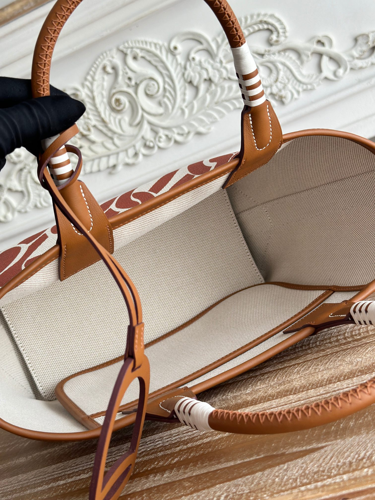 H-Hermès Steeple Canvas Tote Bag - Image 9