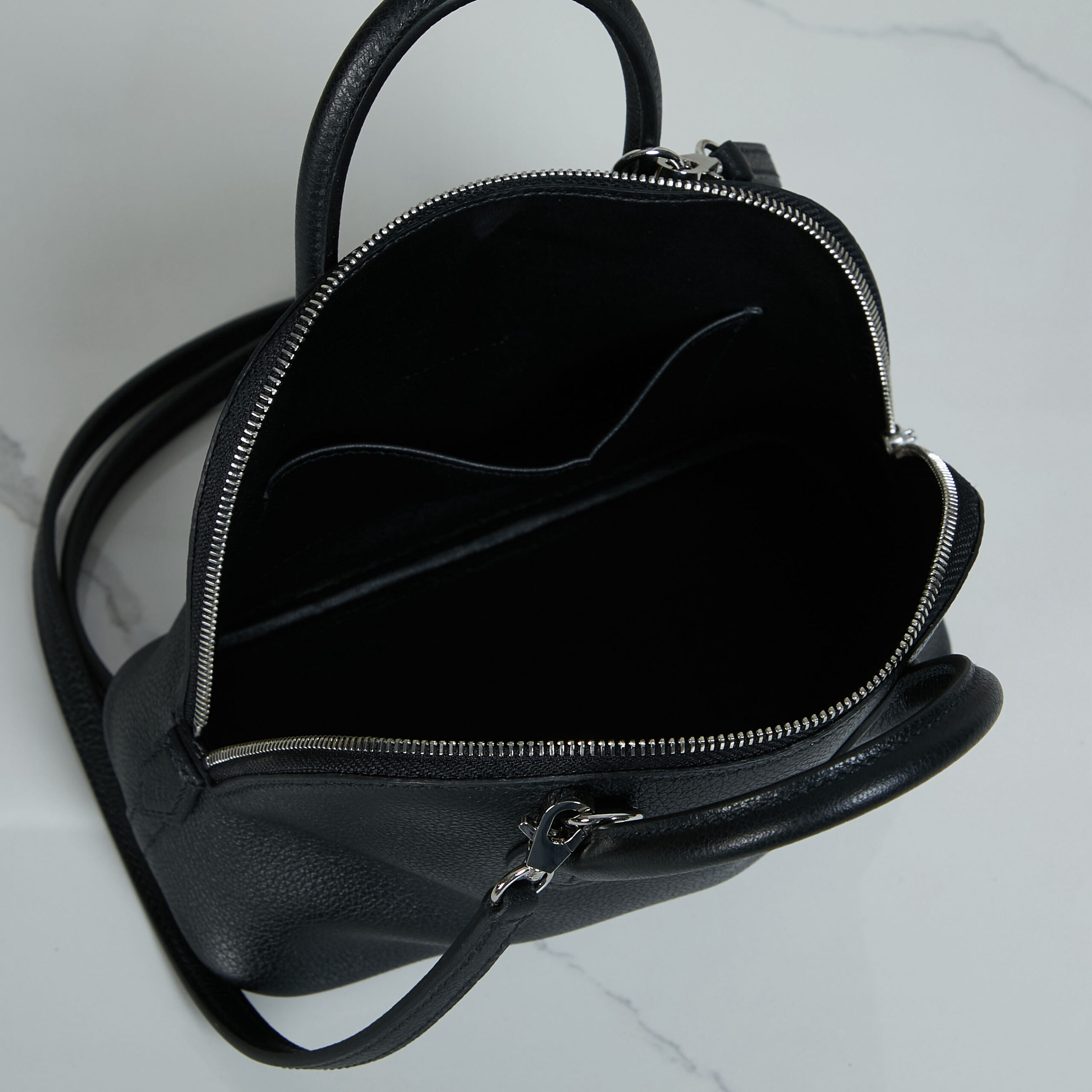 Hermes Bolide 19 cm Evercolor Leather Bowling Bag - Black - Image 9