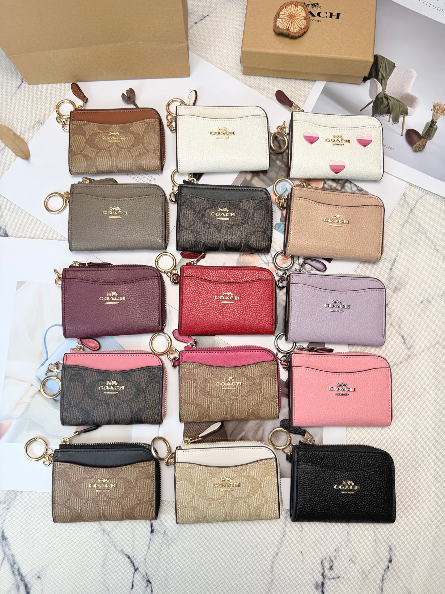 COACH Signature C Khaki and Black Leather Coin Purse C8275 - Image 9