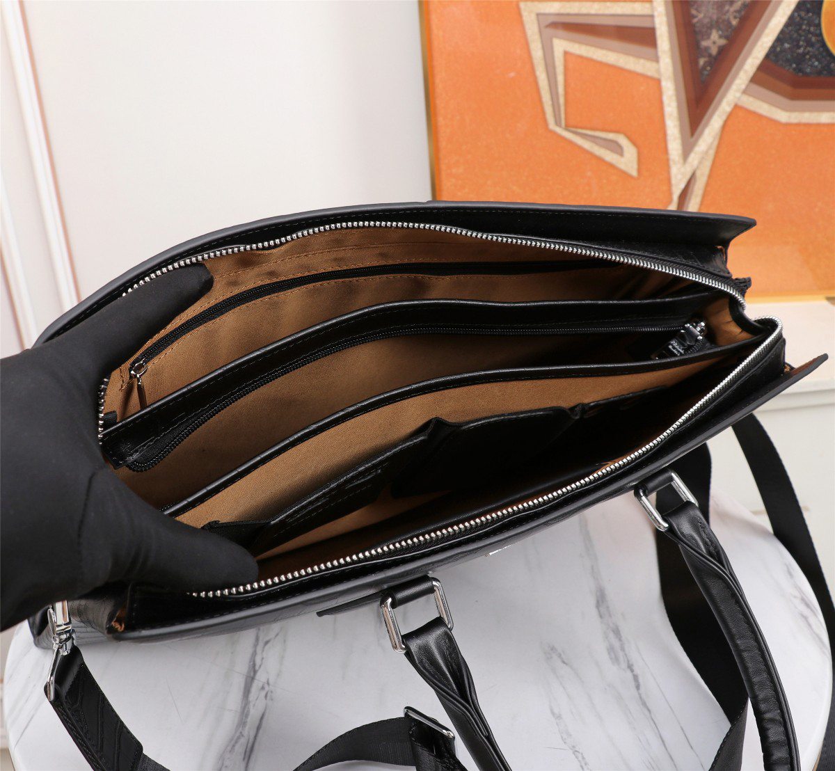 Prada Leather Briefcase - Image 9
