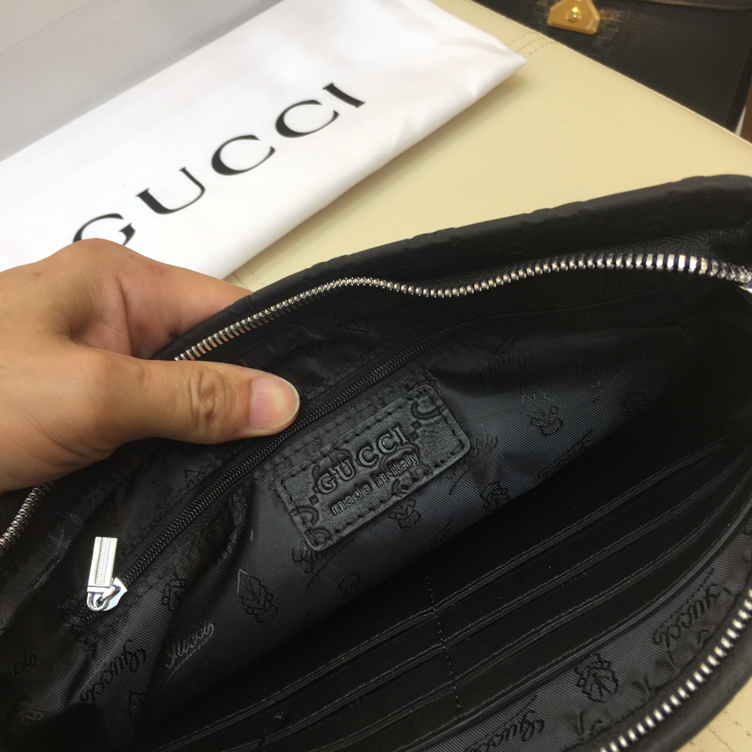 Gucci Men's Leather Clutch Bag, Model 66483-4, Tan - Image 9