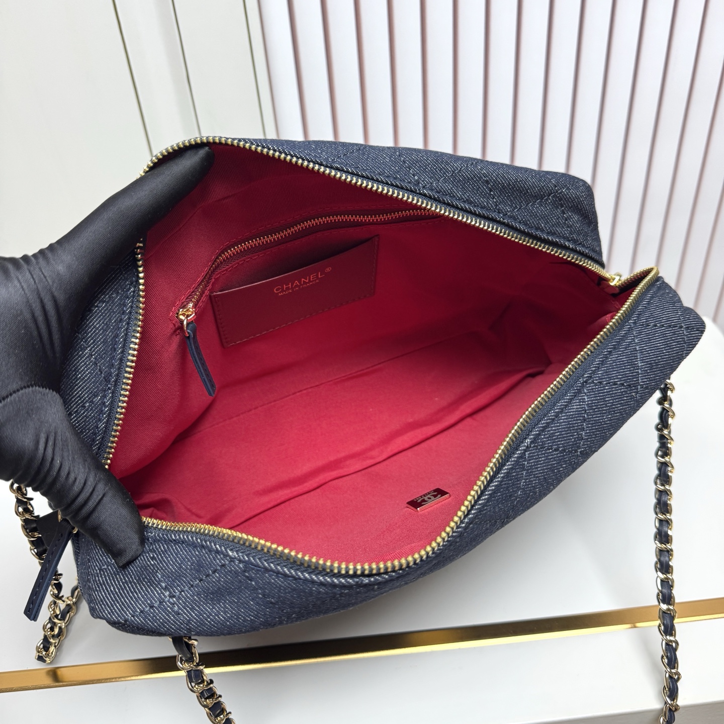 Chanel 26A Denim Series Bowling Bag - Image 9