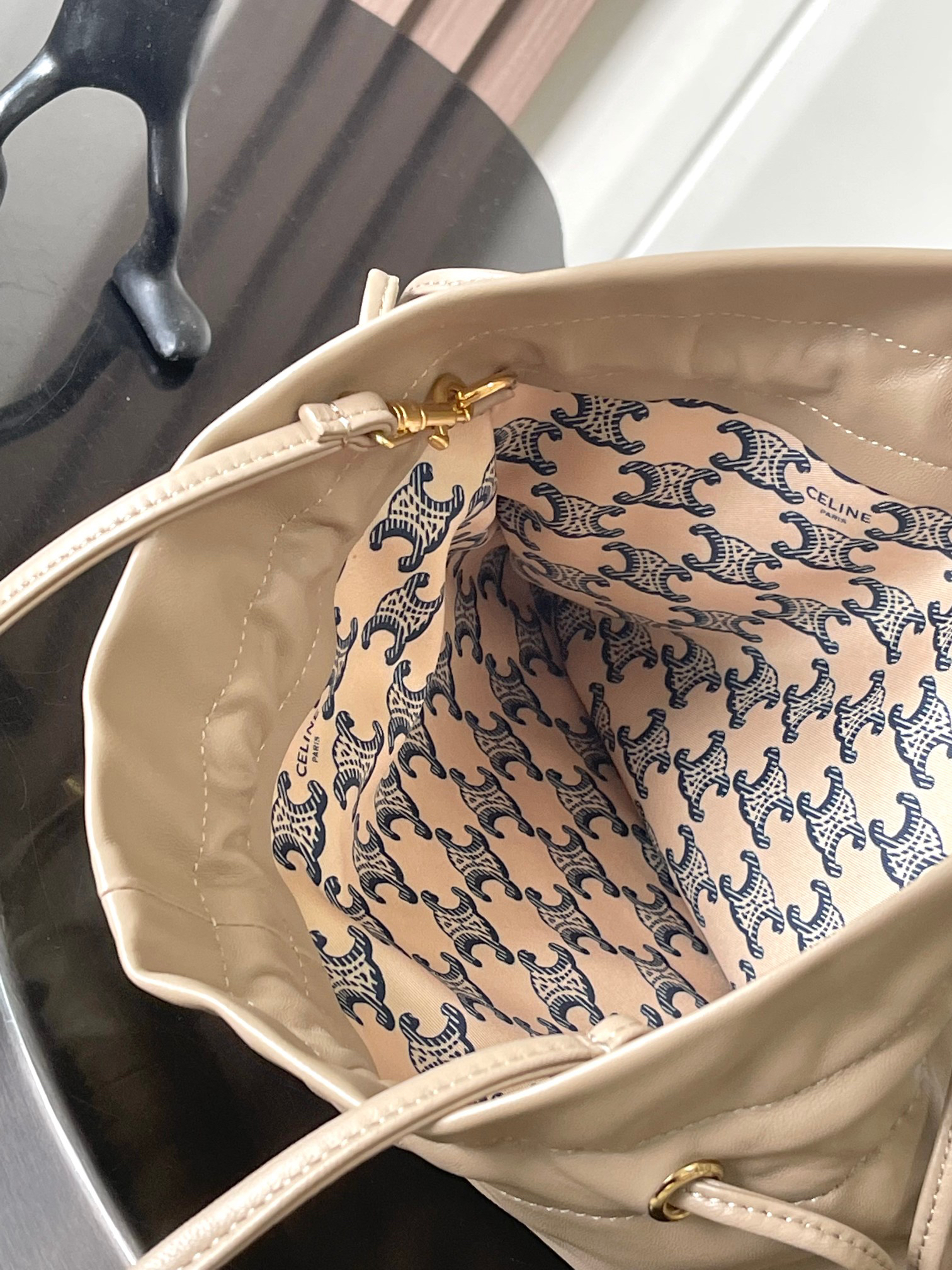 CELINE Crystal Drawstring Cloud Bag - Image 9