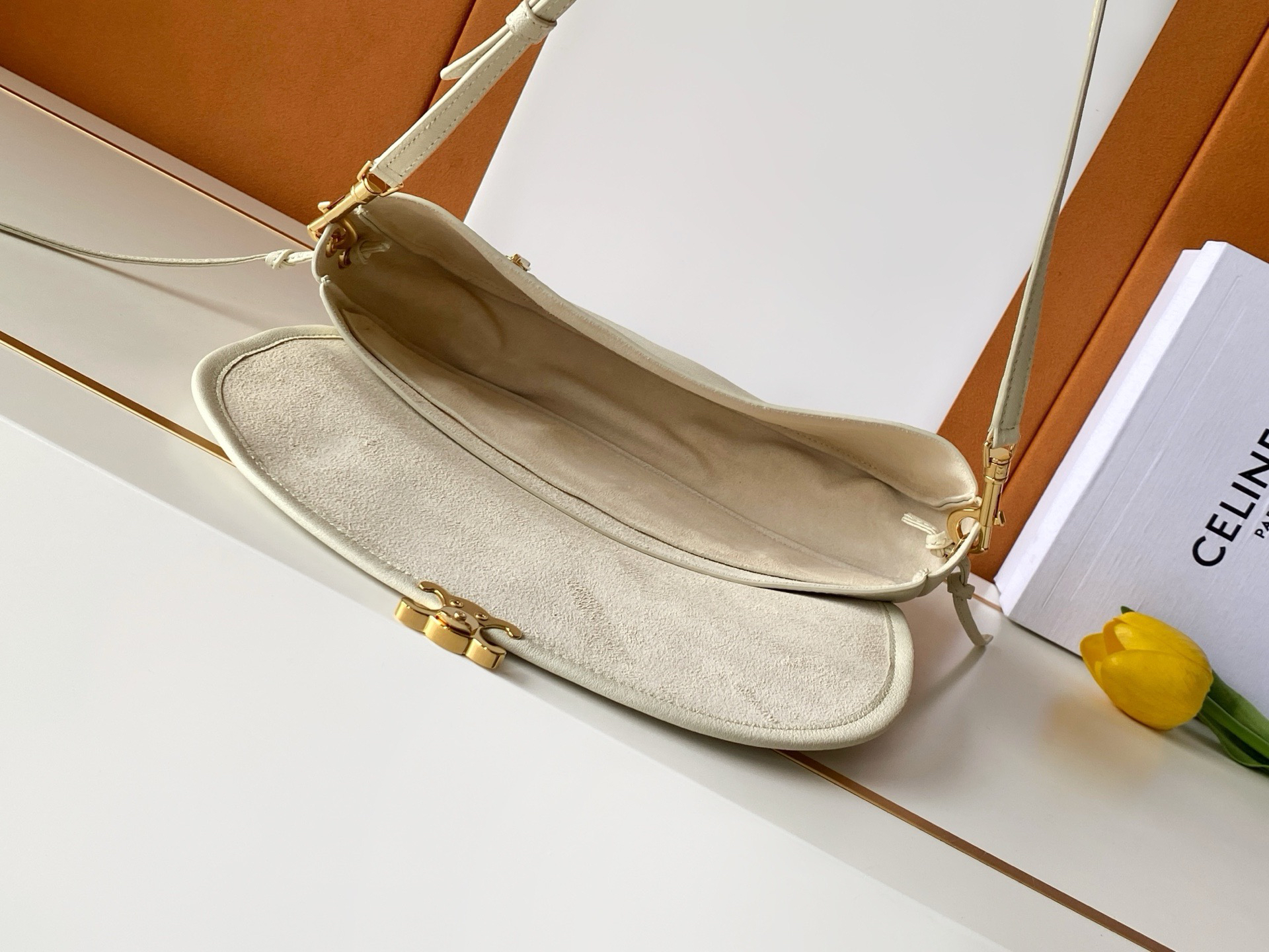 CE Halfmoon Small Lambskin Crossbody Bag - Image 9