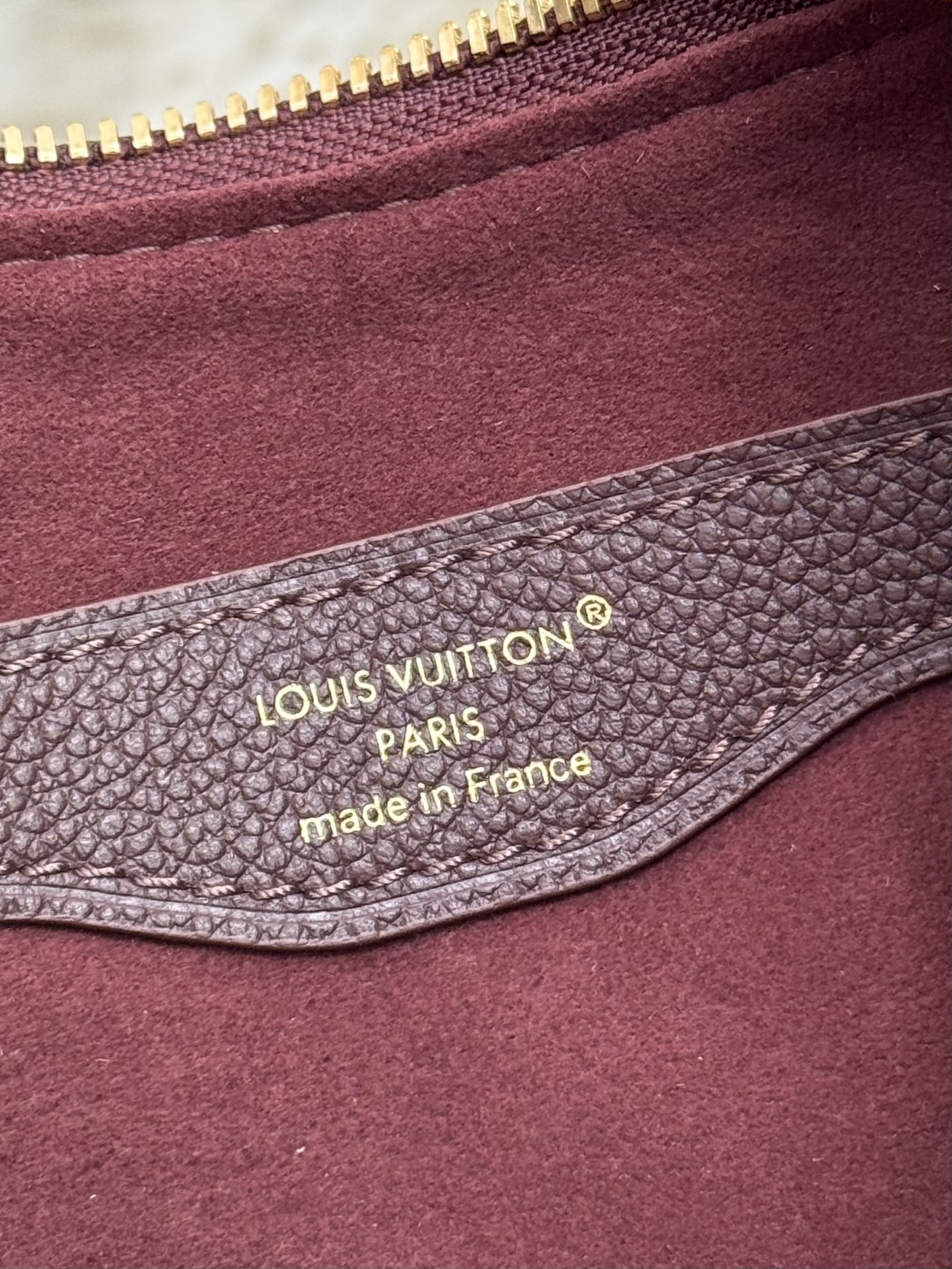 Louis Vuitton Boulogne Bag in Burgundy Monogram Empreinte Leather - Image 9