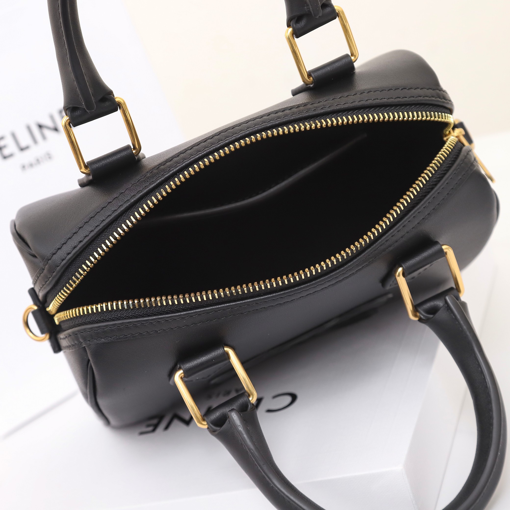 Italian Cowhide Embossed Bucket Handbag - Image 9