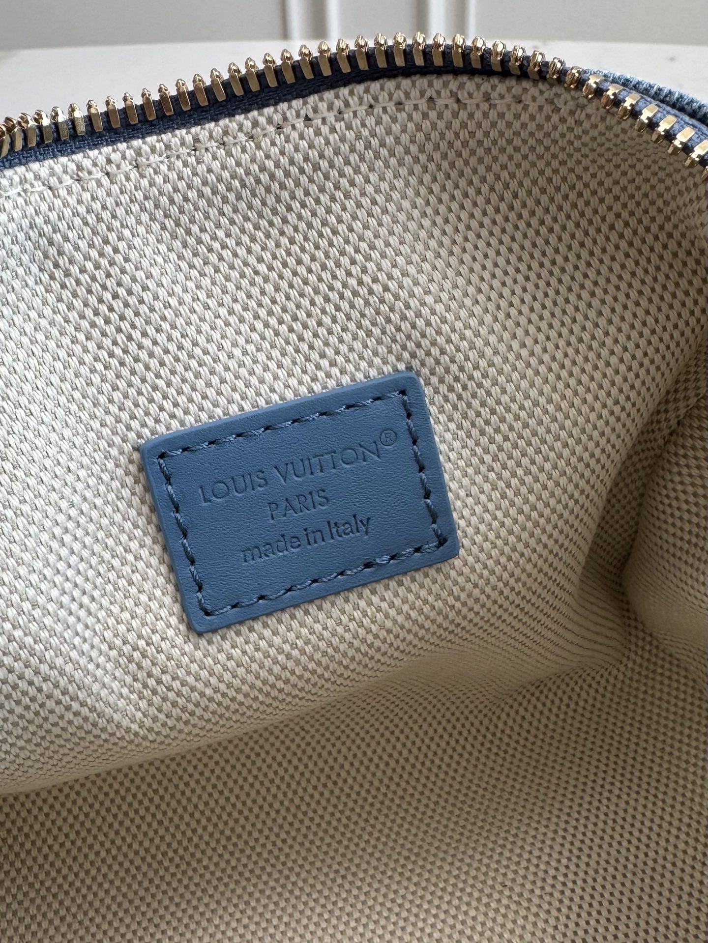 Louis Vuitton Speedy 18 Bandoulière Handbag in Damier Denim 3D Canvas - Image 9