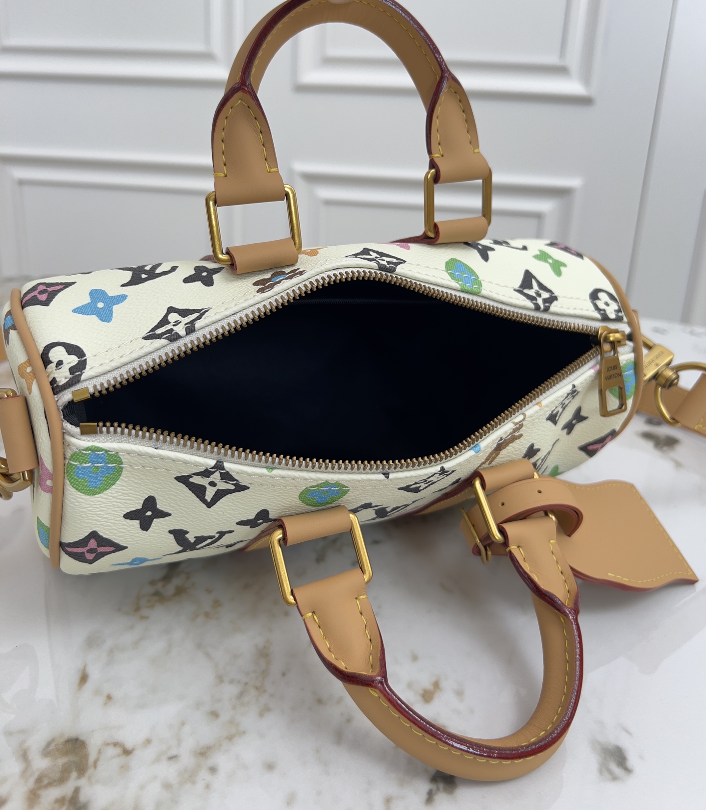 Louis Vuitton Keepall 25 Handbag - Monogram Eclipse Reverse Canvas - Image 9