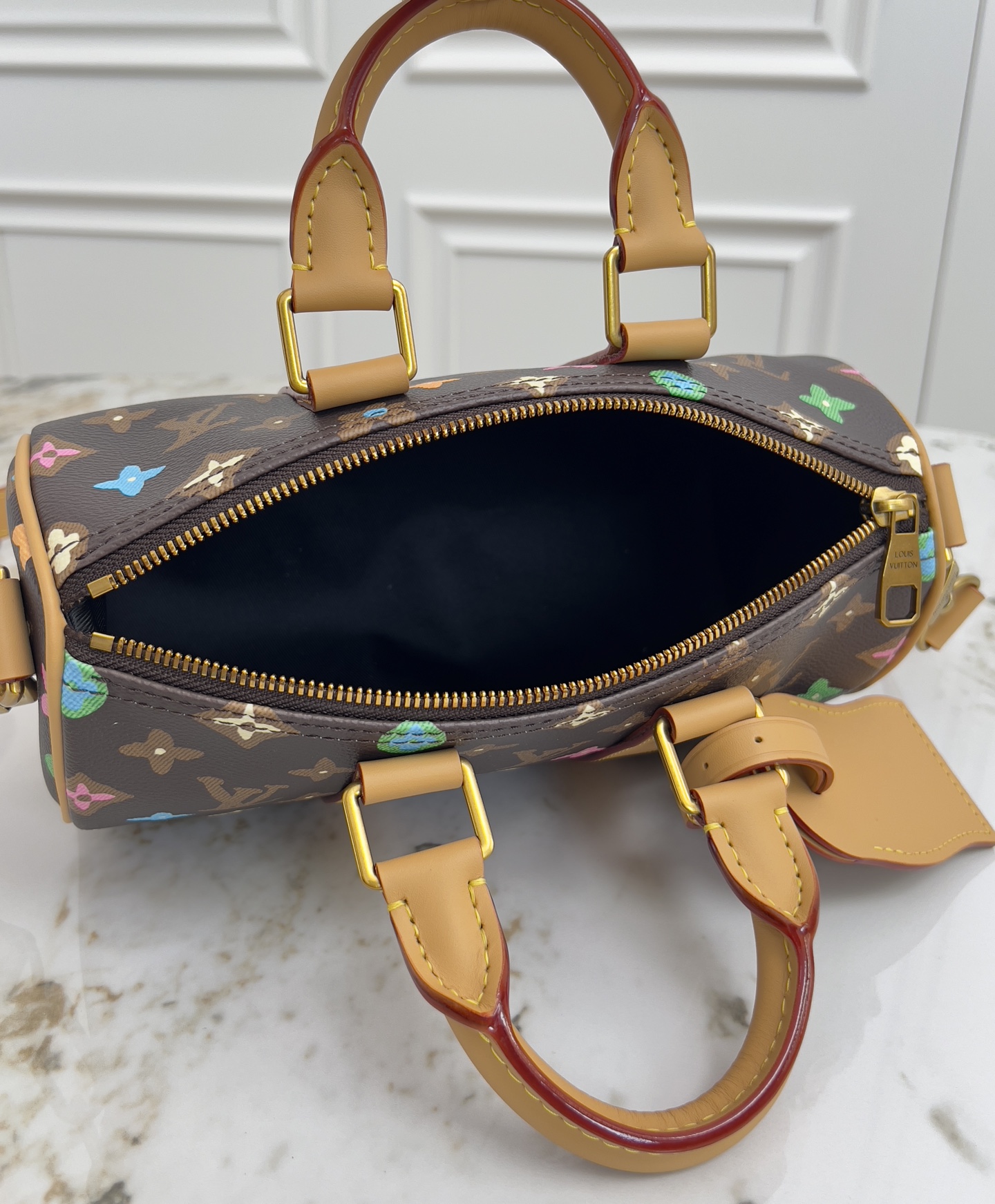 Louis Vuitton Keepall 25 Pillow Handbag in Monogram Eclipse Reverse Canvas - Image 9