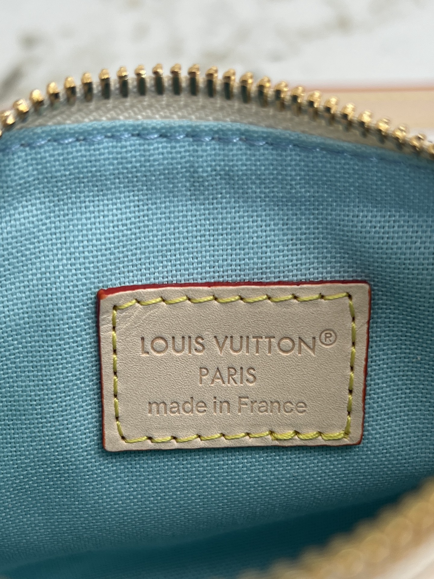 Louis Vuitton Nano Speedy Handbag in Damier Azur Coated Canvas - Image 9
