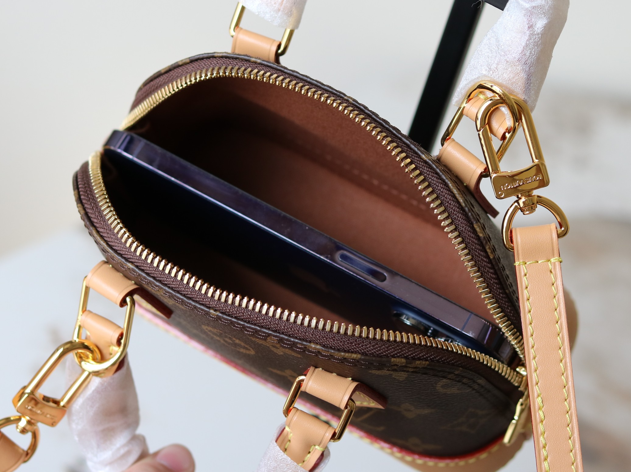Louis Vuitton Nano Alma Handbag in Monogram Dune Canvas - Image 9