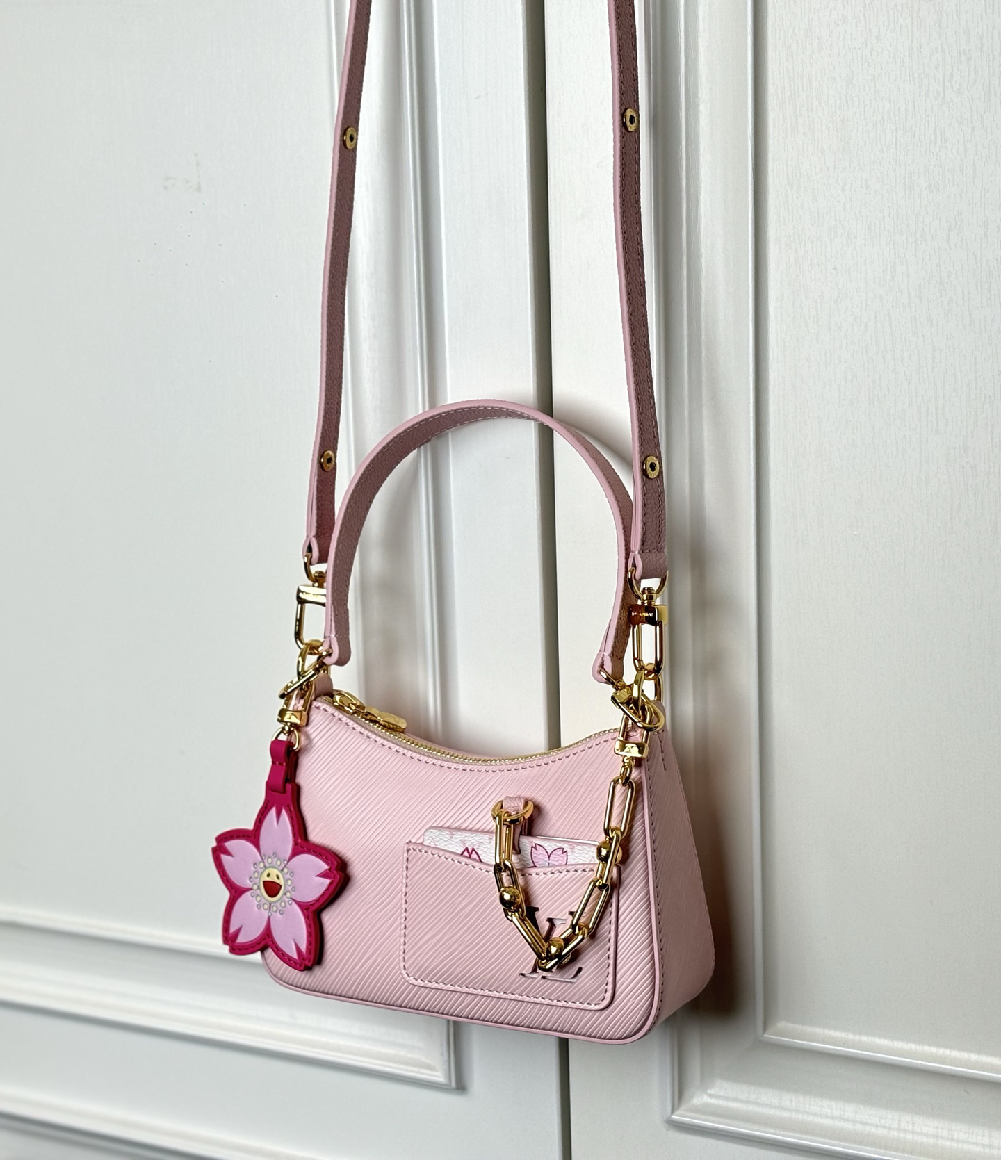 Louis Vuitton x Takashi Murakami M13101 Pink Epi Leather Crossbody Bag - Image 9