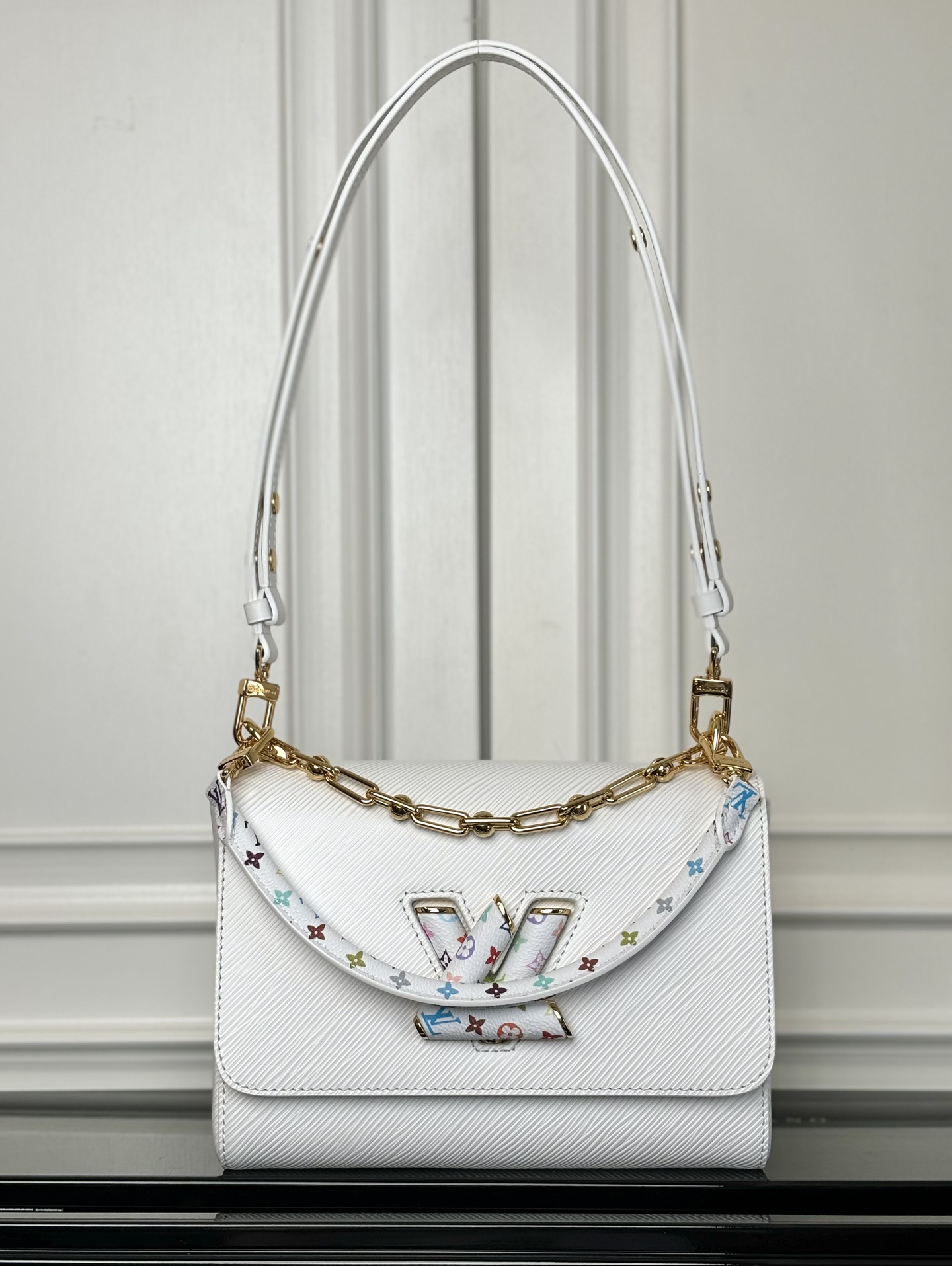 Louis Vuitton x Murakami Twist MM Slim Bag in White - Image 9