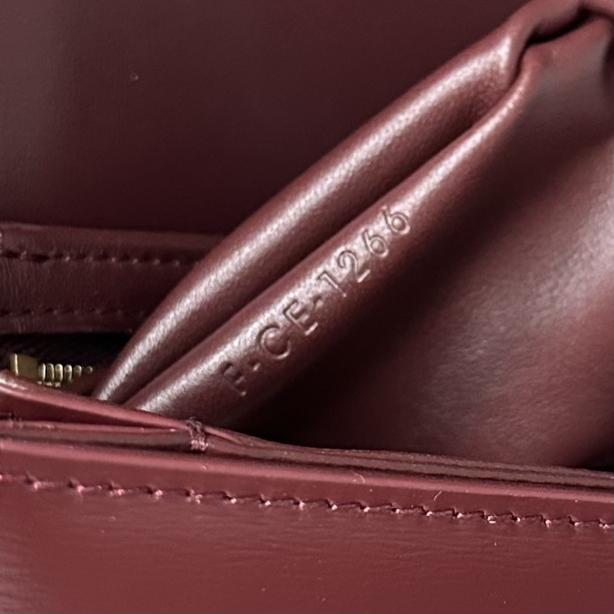Celine Teen Triomphe Shoulder Bag in Bordeaux with Gold-Tone Hardware - Image 9