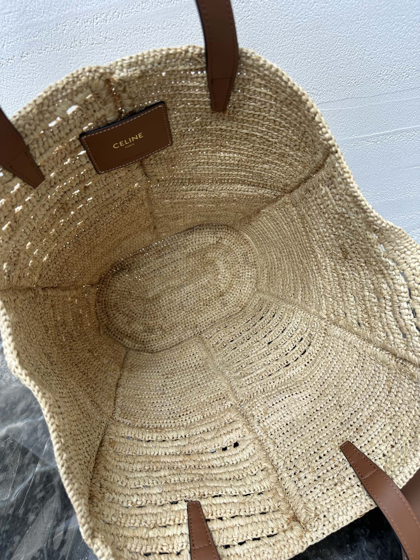 Celine Couffin Medium Classic Woven Tote Bag - Image 9