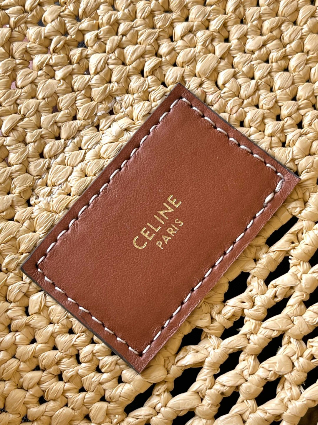 Celine Louise Small Woven and Cowhide Leather Bucket Bag - Image 9