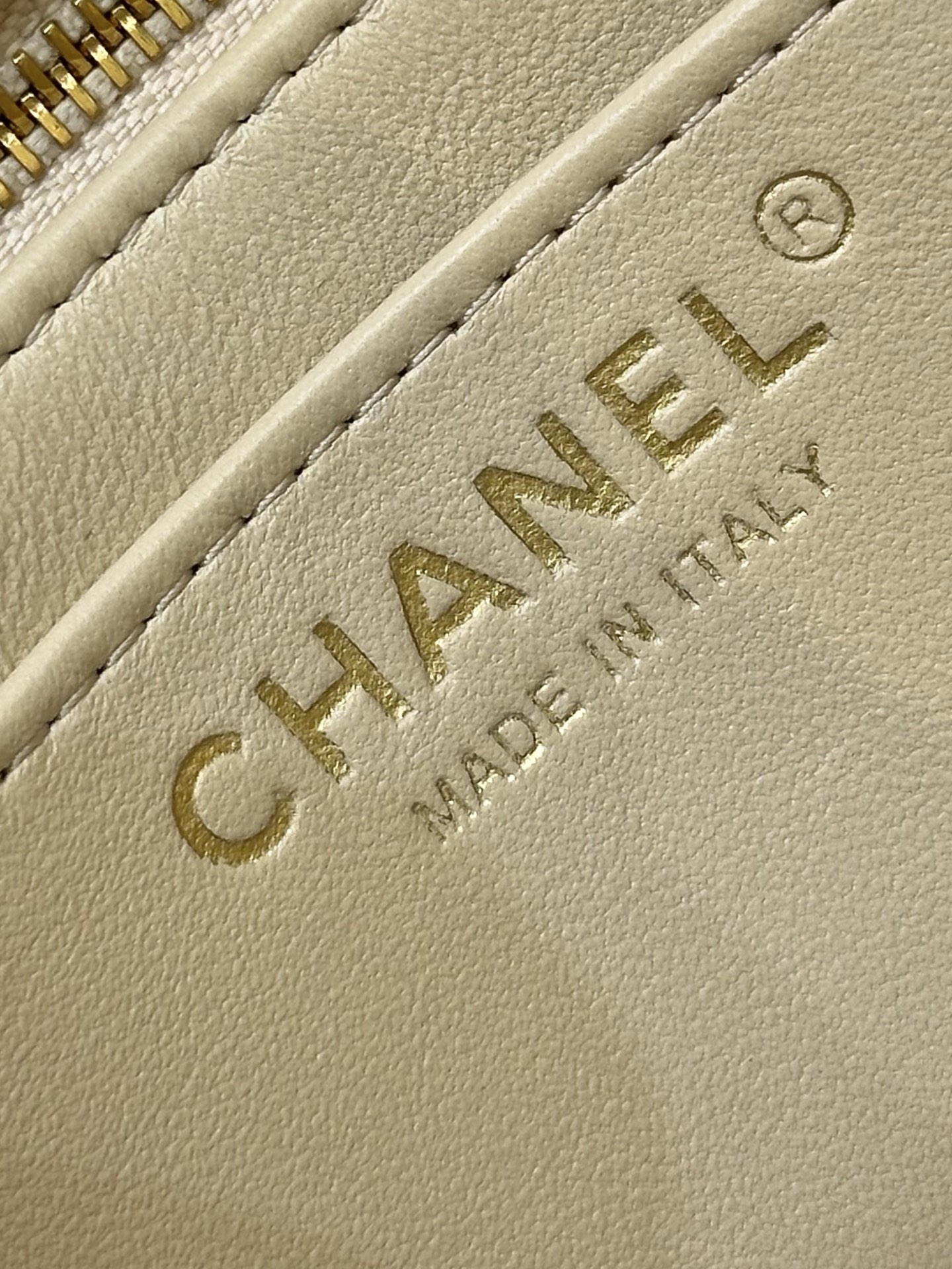 Chanel Quilted Lambskin Crossbody Bag with Gold Ball Chain - Image 10